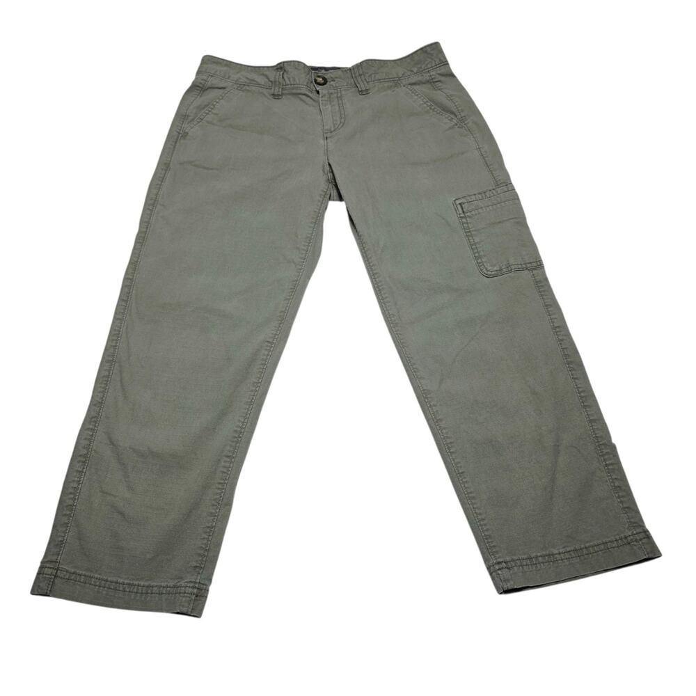 Eddie Bauer Pants Women's Olive Cargo Straight Leg Ripstop Size 8